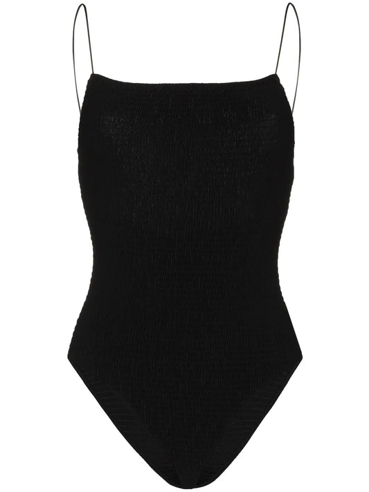 Smocked-Details Swimsuit