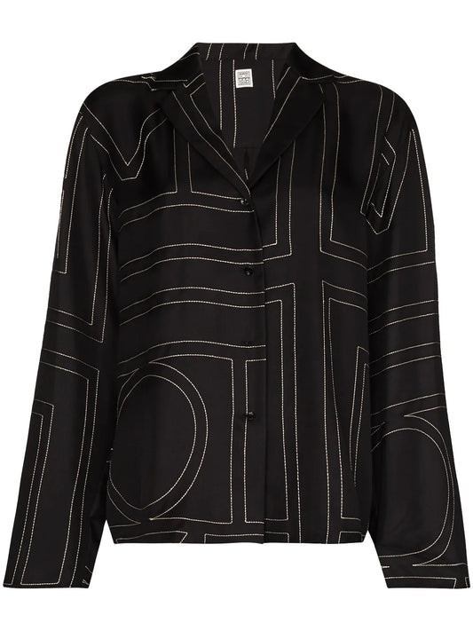 Sanville Monogram Silk Shirt
