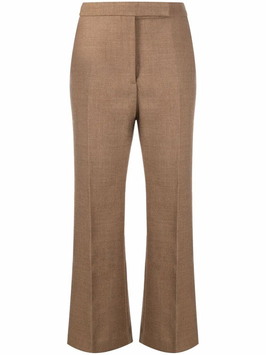 Cropped Kick-Flare Wool Trousers