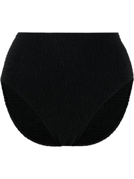 Smocked High-Waisted Bikini Bottoms