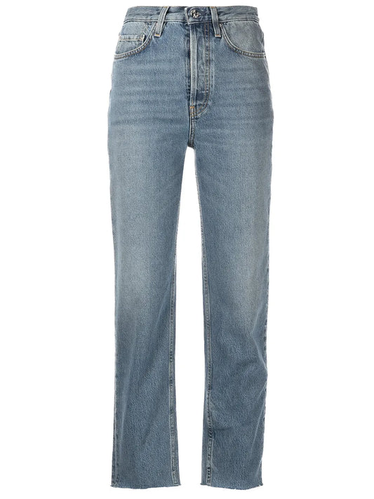 Cropped Straight-Leg Jeans