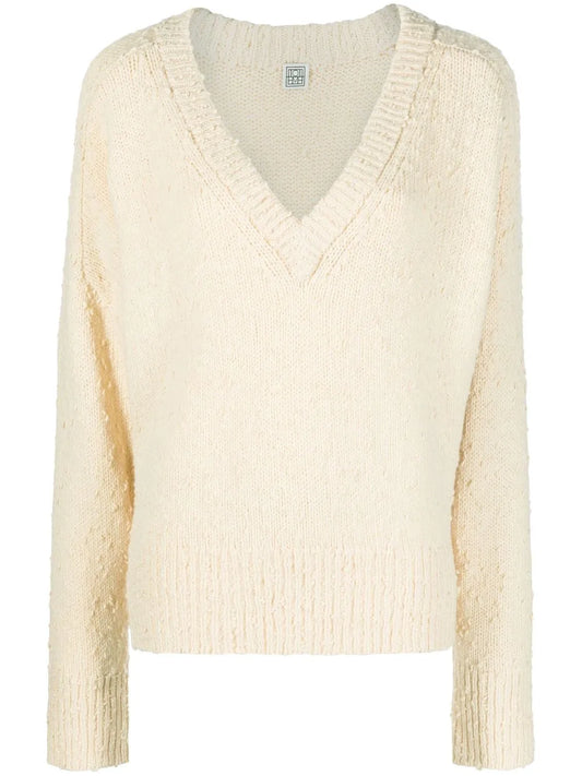 V-Neck Textured Jumper