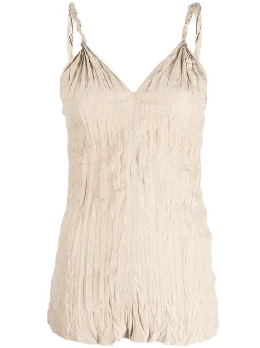 Twist-Strap Crinkled Top