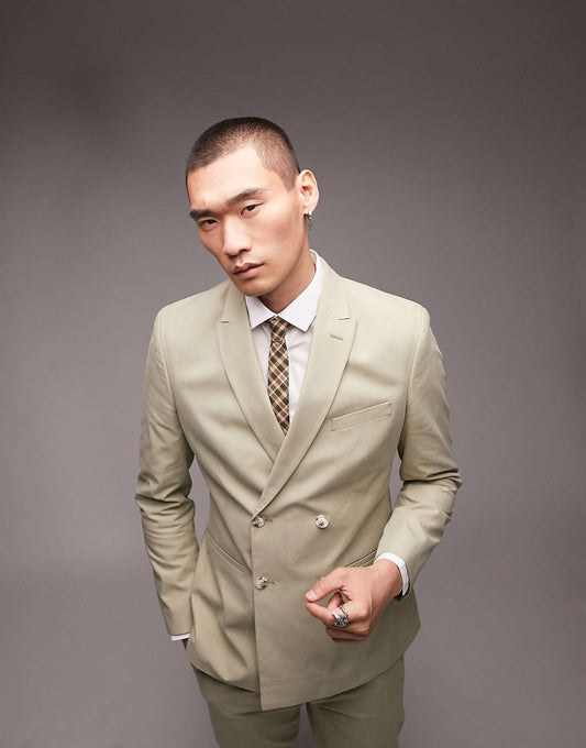 Slim Double Breasted Suit Jacket