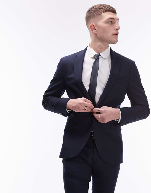 Stretch Super Skinny Textured Suit Jacket