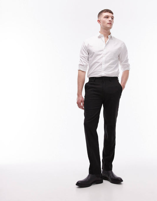 Stretch Slim Textured Suit Trousers