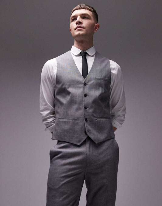 Textured Suit Waistcoat