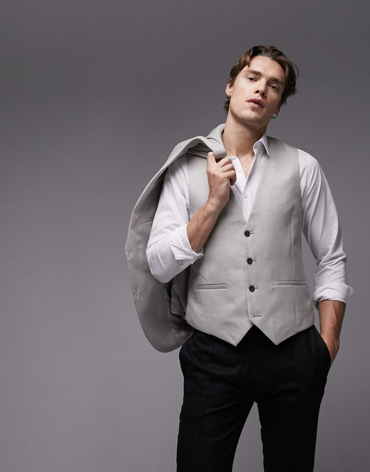 Slim Linen Blend Waistcoat