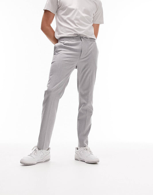 Skinny Smart Trousers With Elasticated Waistband