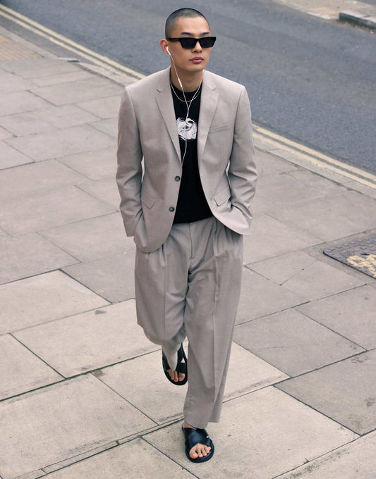 Slim Linen Blend Suit Jacket
