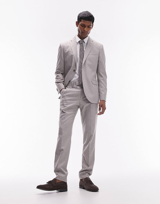Slim Linen Blend Suit Trouser
