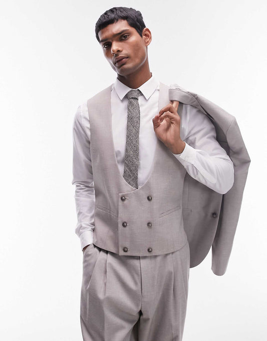 Slim Linen Blend Waistcoat