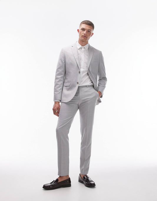 Slim Linen Blend Suit Trouser