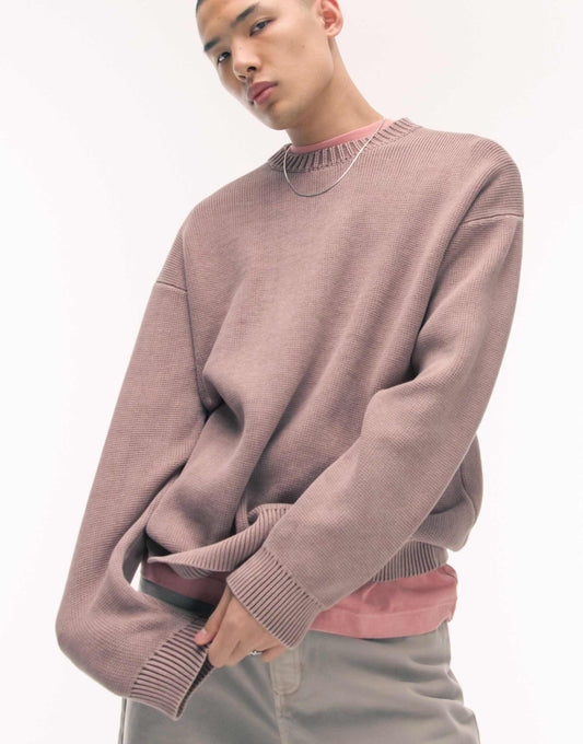 Acid Wash Relaxed Fit Jumper
