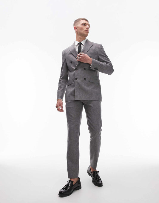 Skinny Textured Suit Trousers