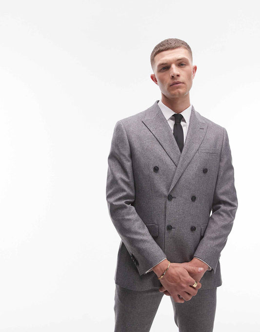 Skinny Textured Suit Jacket