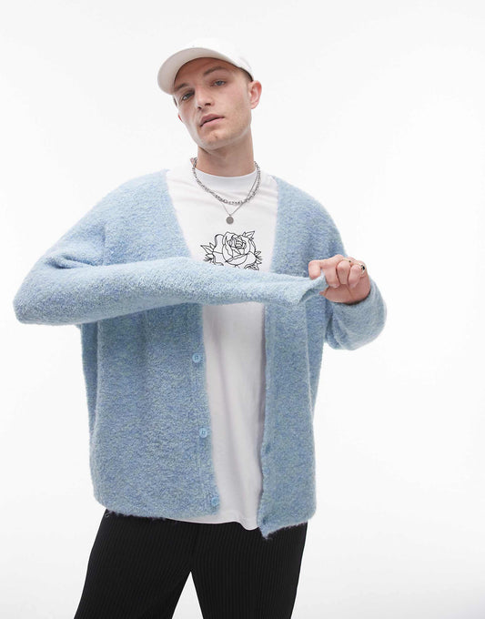 Relaxed Fit Boucle Cardigan