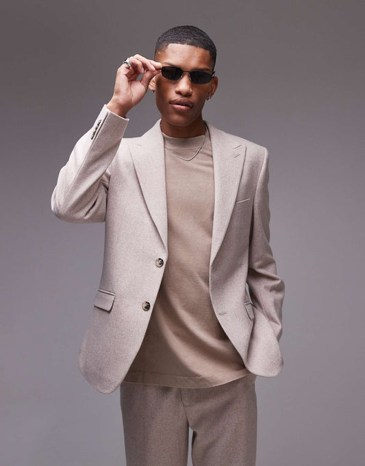 Premium Slim Wool Mix Suit Jacket