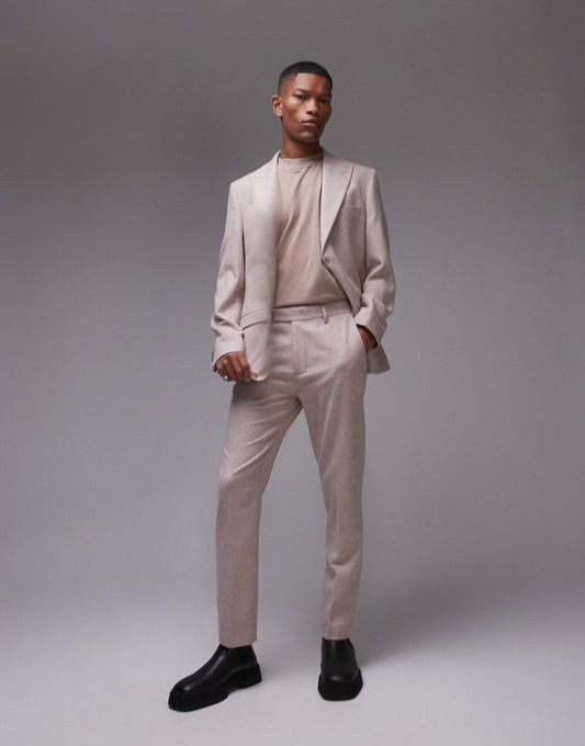 Premium Slim Wool Mix Suit Trouser