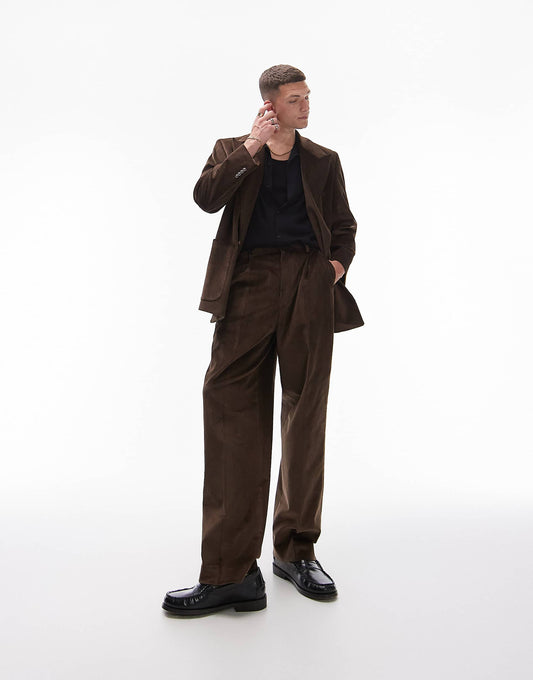 Wide Leg Cord Suit Trouser