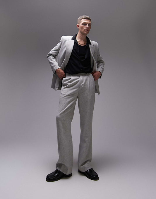 Premium Wool Mix Highwaist Relaxed Suit Trouser