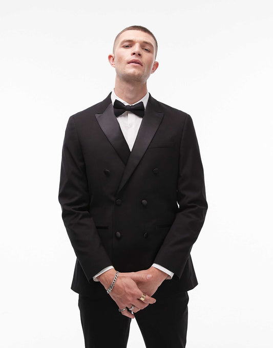 Premium Slim Wool Tux Suit Jacket