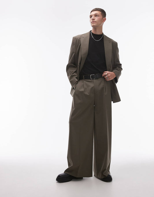 Wide Leg High Waist Trousers