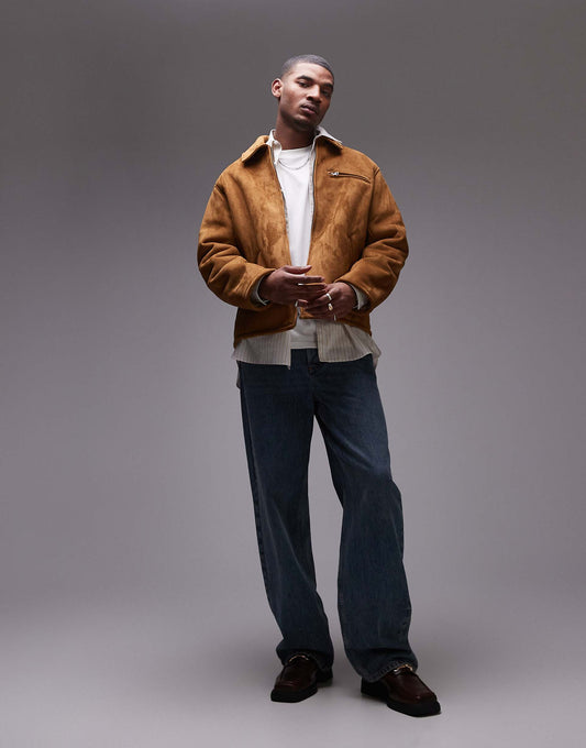 Suedette Shearling Jacket