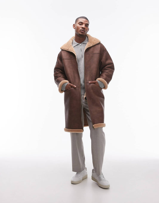 Longline Faux Shearling Jacket