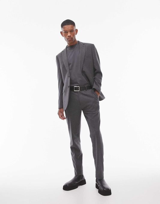 Premium Wool Mix Slim Suit Trousers
