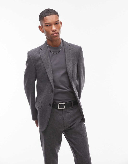Premium Wool Mix Slim Suit Jacket