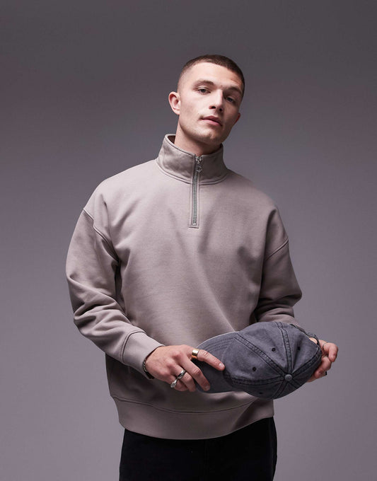 Premium Heavyweight Oversized 1/4 Zip Sweatshirt