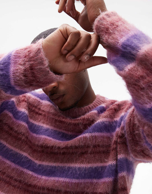 Oversized Brushed Striped Jumper