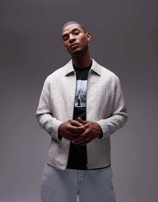 Premium Textured Harrington Jacket