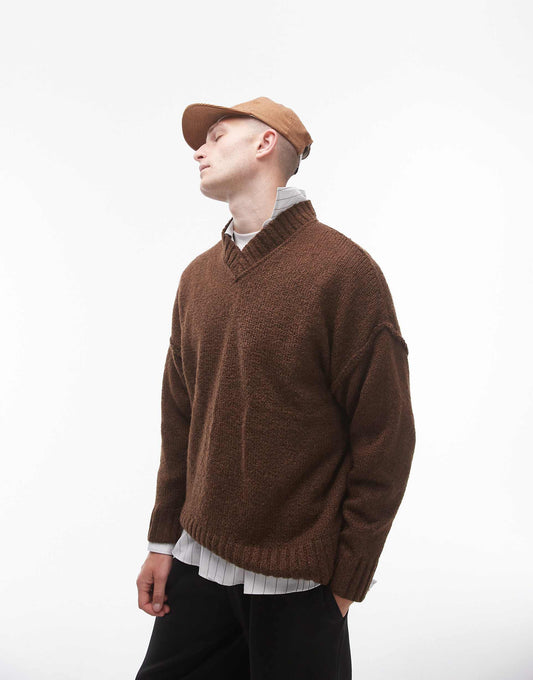 Oversized V Neck Jumper