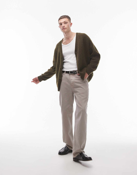 Relaxed Fit Brushed Cardigan