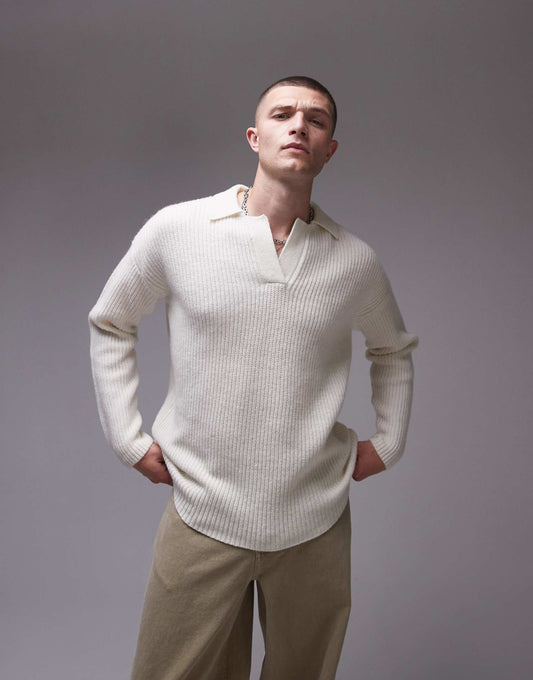 Relaxed Fit Lambswool Crew Jumper