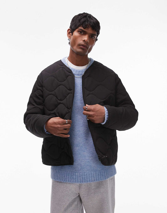 Quilted Bomber Jacket