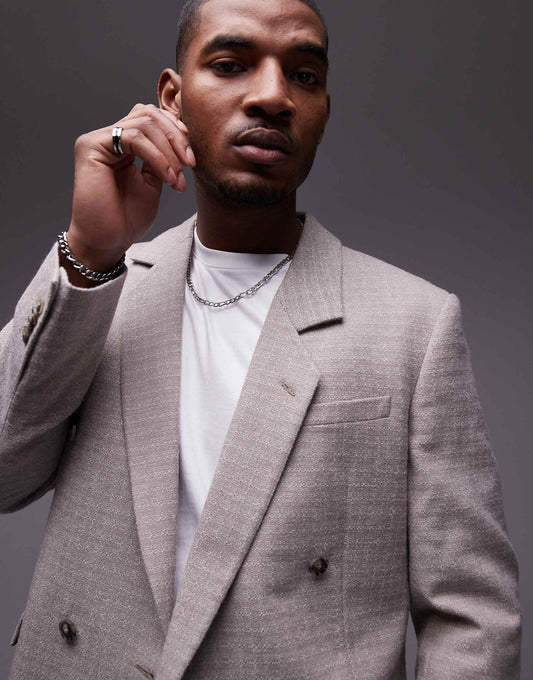 Relaxed Textured Suit Jacket