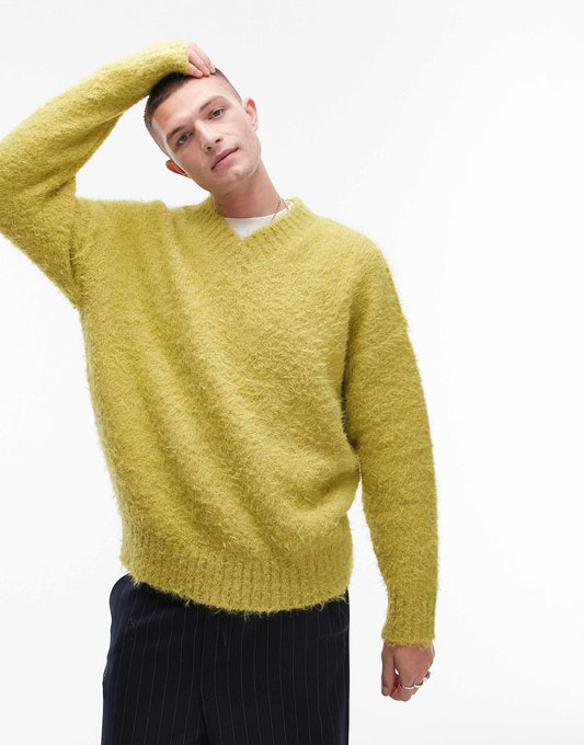 Fluffy V Neck Jumper