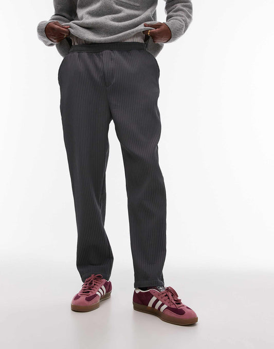 Tapered Plisse Trousers