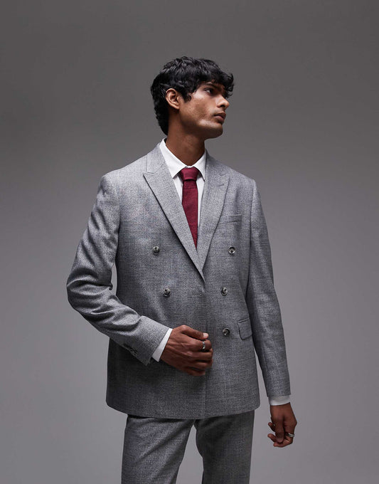 Skinny Textured Suit Jacket