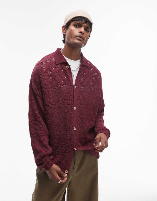 Floral Jacquard Cardigan