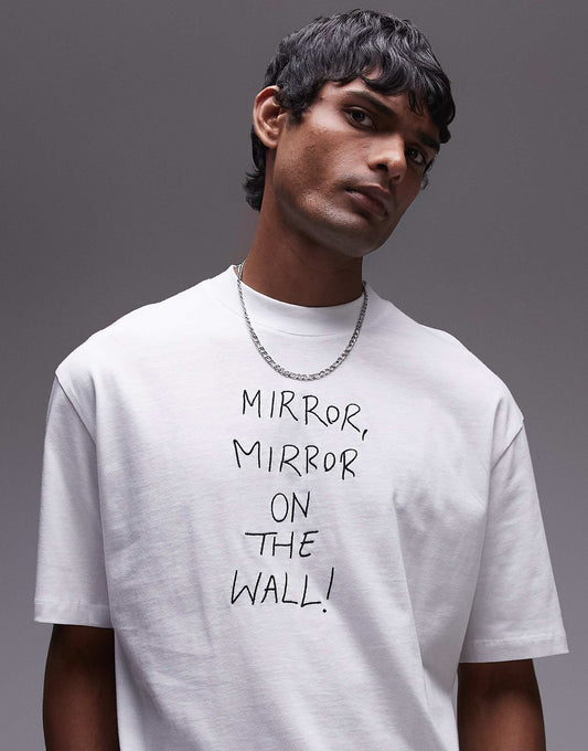 Oversized Fit T-Shirt With Mirror Mirror Embroidery