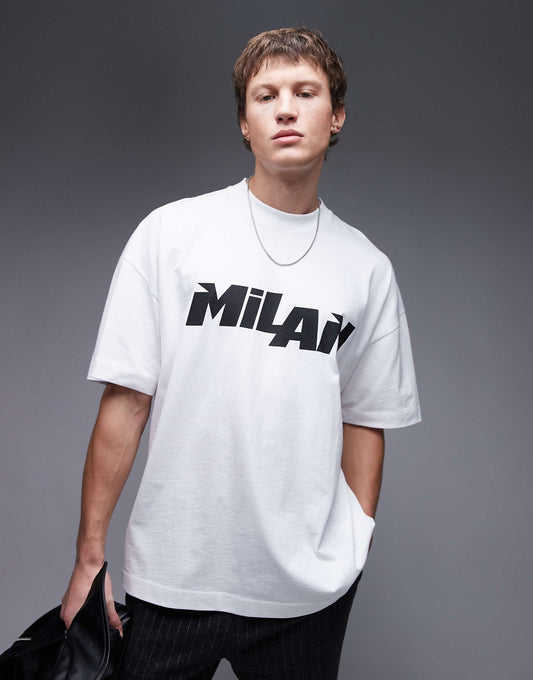 Extreme Oversized Fit T-Shirt With Milan Print