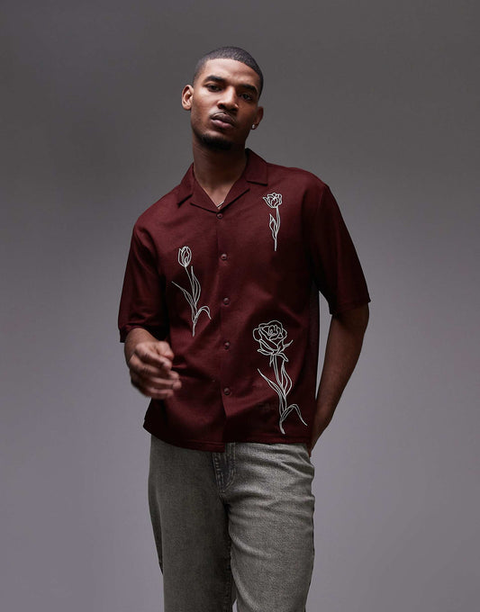 Floral Embroidery Shirt