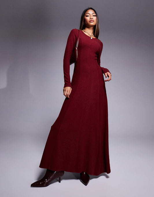 Supersoft Long Sleeve Maxi With Seam Detail