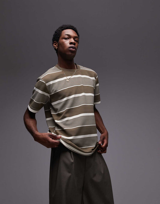 Premium Oversized Fit Stripe T-Shirt
