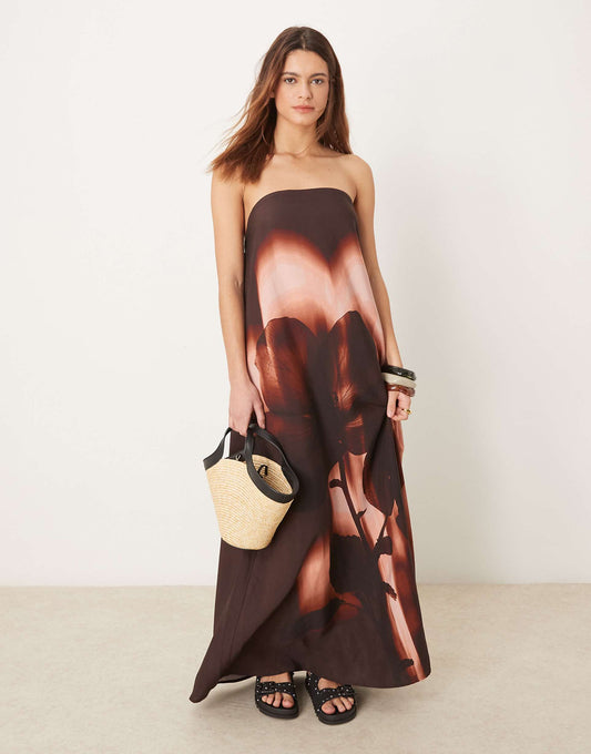 Cupro Bandeau Maxi Dress