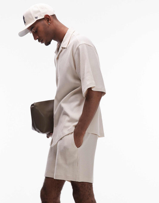 Oversized Fit Waffle Short
